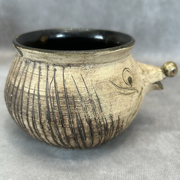 German Studio Signed Pottery by Petra Wessel Whimsical Planter Fairy Garden 3 in - Picture 8 of 9